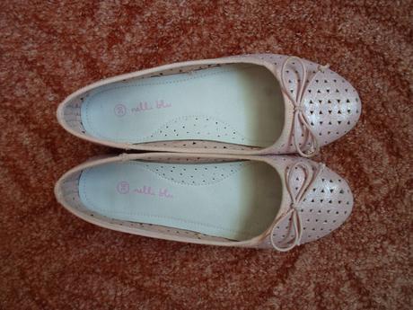 Růžové boty polobotky baleríny, nelli blu,36