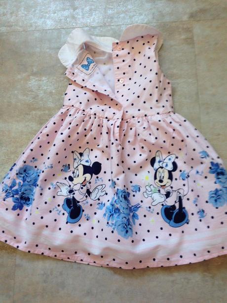 Šaty minnie myška růžová modrá 9-12m,80 cm spodnič, 80
