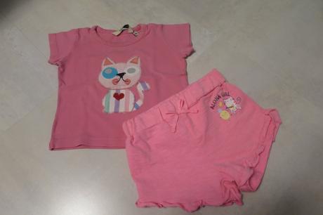 Kočičkové kraťásky + tričko zdarma, h&m,86