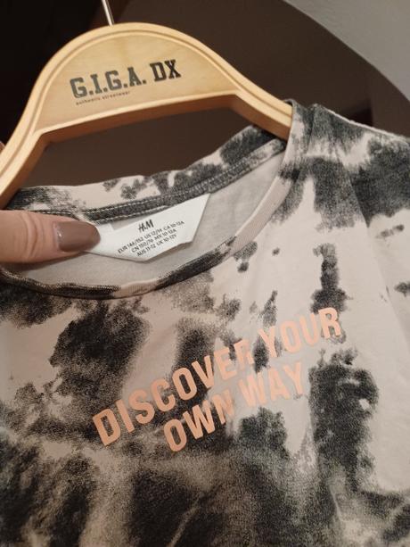 Batikované tričko croptop 146/152, h&m,152