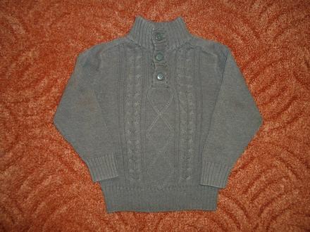 Šedy teplý pletený svetr svetřík, 110