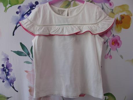 Krásné dívčí bílé tričko s volánkem monsoon, monsoon,152