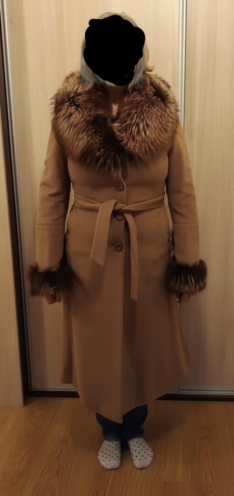Zimní kabát vel.38 s pravou liškou, 38