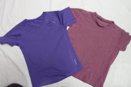 Tričko 2x, 3/4legíny 2x, šusťákové kalhoty vel.122, 122–134