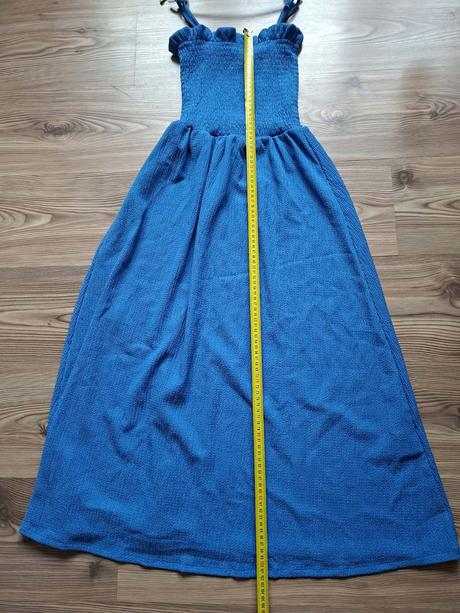 Dlouhé modré šaty h&m xs krásný střih, h&m,xs