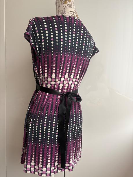 Tunika fialovo-černo-bílá v provedení heine 34, s