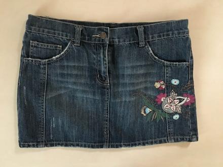 Džínová minisukně s květinou, vel s/m, warehouse, warehouse,m