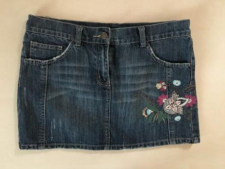 Džínová minisukně s květinou, vel s/m, warehouse, warehouse,m