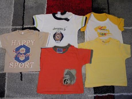 Trička pro kluka vel.3 x 74 + 2 x 74/80, topolino,74