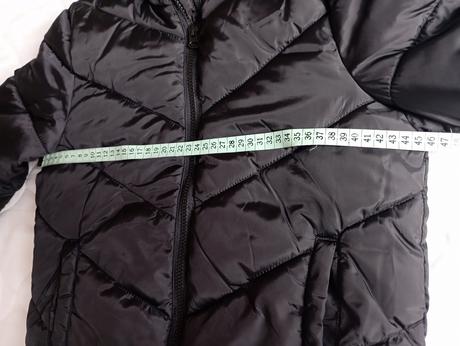 Černá přechodná bunda s kapucí, sinsay,146