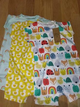 3x letní overal, overaly s duhy 92 next, next,92