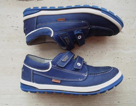 Modré boty polobotky kožené, lasocki,35