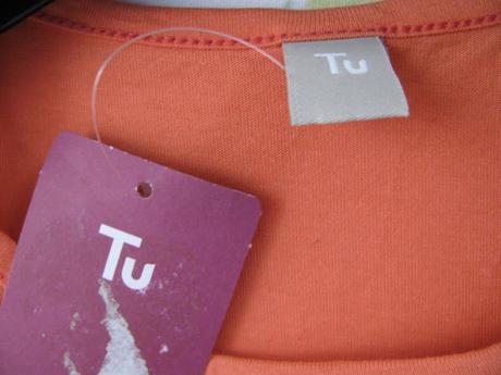 Letní oranžová bavlněná halenka s krajkou, tu,140