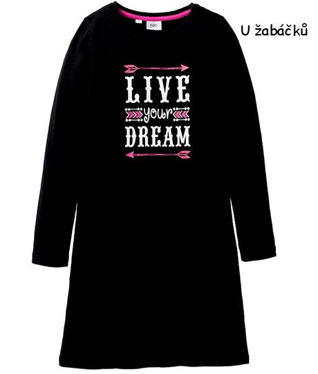 Dívčí / dámská noční košile černá, bonprix,176 / 182 / m