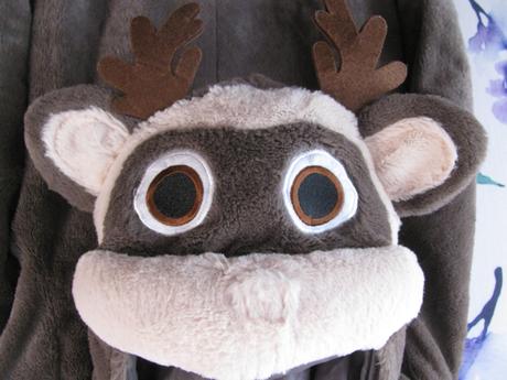 Karneval-kostým, overal s hlavou, malý sob,