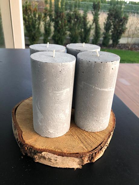 6 svíček mat šedá beton styl podnos advent svícen, 