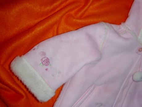 Luxus zimní vyšívaný růžový kabát z broušené kůže, ladybird,74