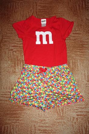Dívčí letní set s lentilkami m&ms vel. 146-152, 146