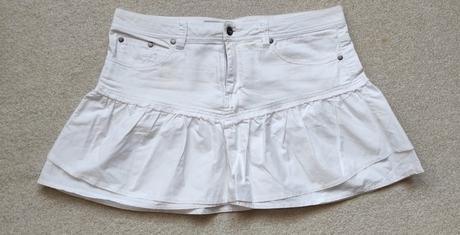 Bílá džínová sukně s kanýrem, c&a vel. 42, c&a,42
