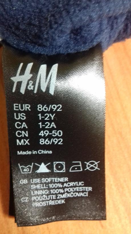 Set - teplá zimní čepice + rukavice vel. 86/92, h&m,86