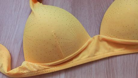Žlutá plavková push-up podprsenka - cca 85b, l