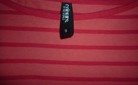 Lososově - červené proužkované tričko takko, takko,s