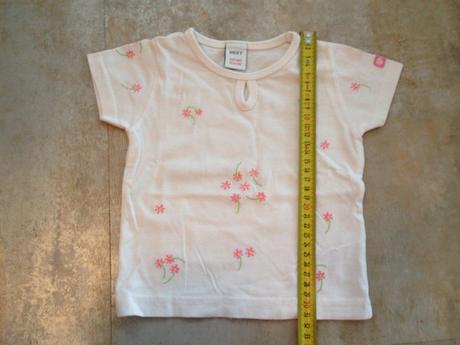 Bílé tričko bavlna next kytičky 3-6měs, 8 kg holka, next,62