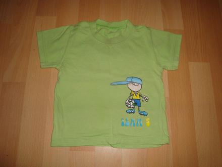 Tričko s fotbalistou - světle zelené, vel. 80, st. bernard,80