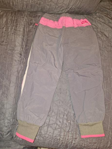 Šedo-růžové zateplené kalhoty zn. grace vel. 110, grace,104