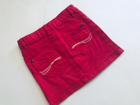 Ob/ sukně džinová červená - v. 5/6 let, dopodopo,116