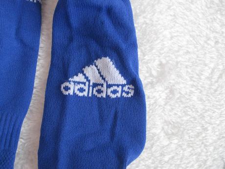 Dětské modré fotbalové štulpny adidas, adidas,140