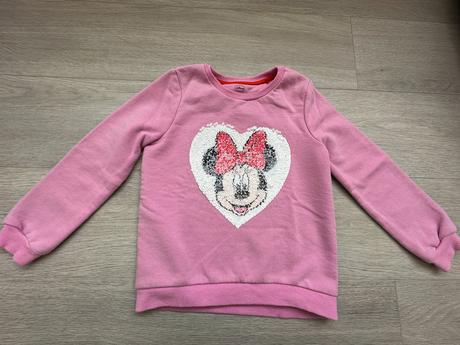 Dívčí mikina, flitry, c&a, disney minnie, vel. 128, disney,128