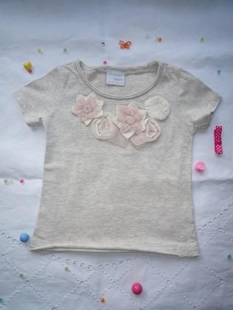 Bavlněné tričko s aplikací růžiček, next , next,68