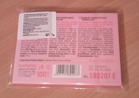 Pleťové matující papírky něžná růže, 