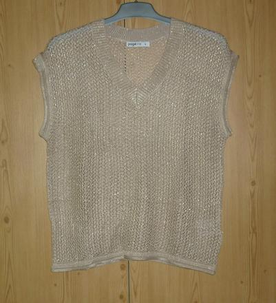 Dámská béžová vesta se zlatou nití takko fashion, takko,s