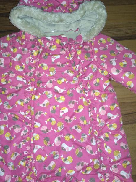 Růžová zimní kombinéza s ptáčky, tu,74