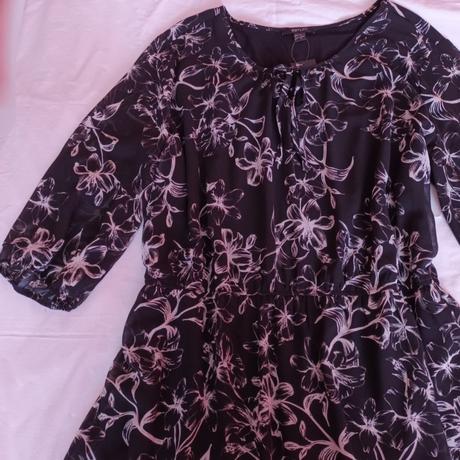 Dámské černé květované šaty 3/4 rukáv esmara, esmara,52