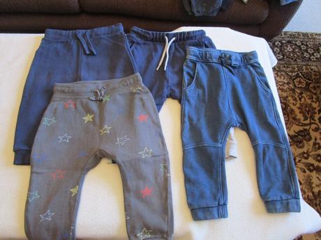 4x pěkné bavl. kalhoty nebo tepláčky, vel. 80, h&m,80