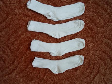 Bílé ponožky bavlna 4 páry, 128