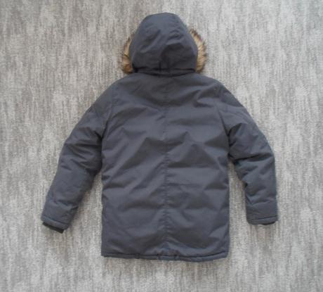 Modrá bunda bundička s kožíškem, h&m,152