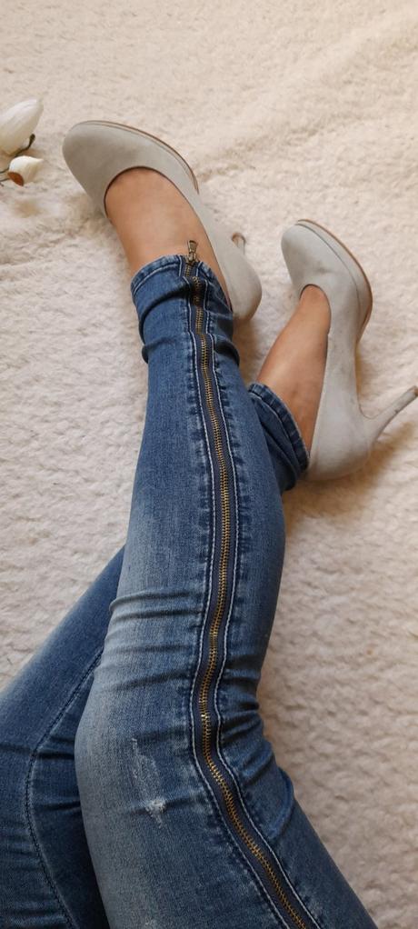 One love slim fit džíny se zipy, tesco,m