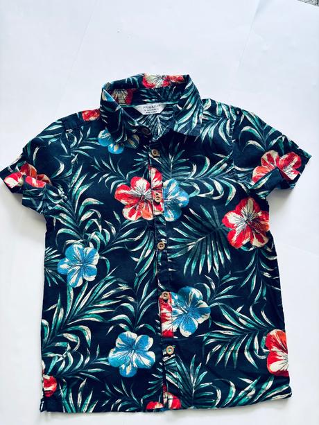 Košile modrá s květy - v.2/3 roky, primark,98