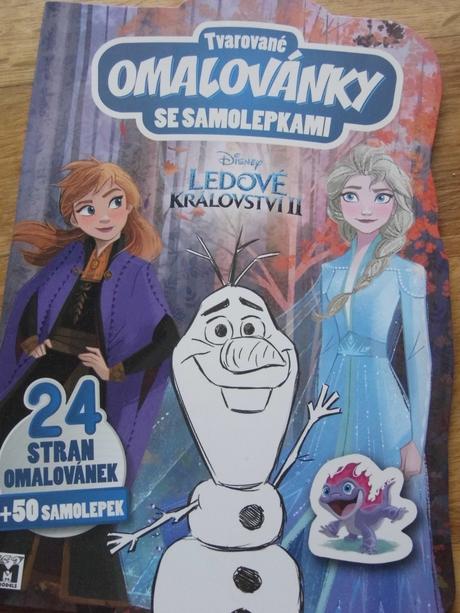 Tvarované omalovánky se samolepkami ledové královs, 