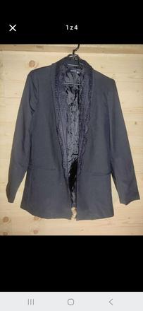 Elegantní černé sako s krajkou vel. xs, reserved,xs
