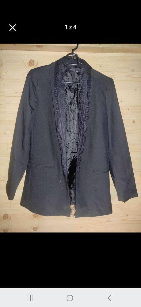 Elegantní černé sako s krajkou vel. xs, reserved,xs