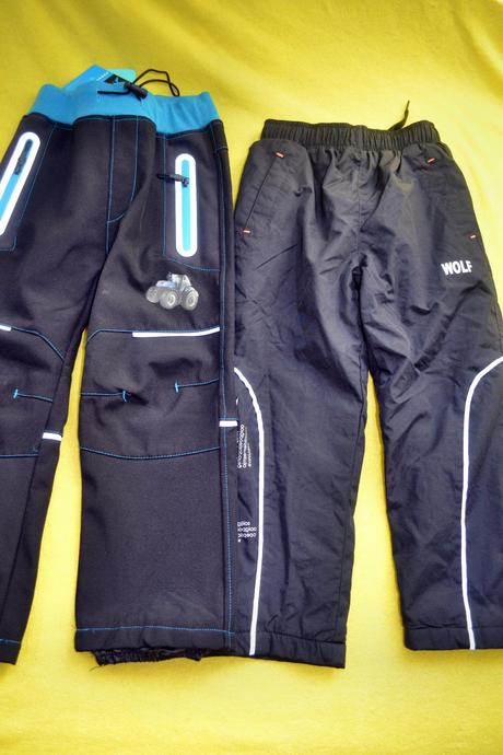 2x oteplené kalhoty softshellové,šusť.wolf,kugo, wolf,98