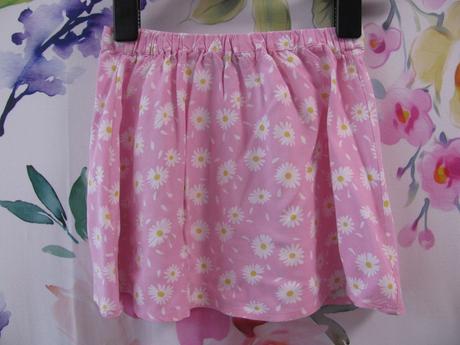 Letní růžová sukně s kytičkami, evie angel,116