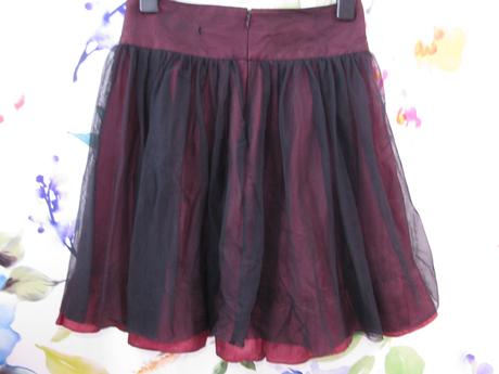 Dívčí sukně, vínovo černá s tylem, cherokee,140
