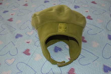 Zelená fleesová čepice, baret, beranička, 98