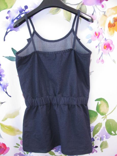 Tmavě modré elastické letní mini šaty, 152